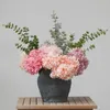 Dekorativa blommor heminredning retro falska siden konstgjorda hortensior buketter bröllop dekoration simulering rosa vit röd hortensia blomma