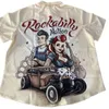 Męskie koszule dla mężczyzn 3D Vintage Fashion Holy Rocker Printed Rockabilly Hawaiian Shirt krótkie rękawie Homme Haruku ropa hombre 230321