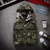 Coletes masculinos camuflage masculino com capuz de casacos de capuz Ultralight mangas jaquetas de soprador 100 poliéster de poliéster