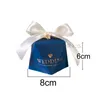 Andra evenemangsfestleveranser 20/50/100st Diamond Wedding Favor Candy Box Sweet Present Bags Packaing Chocolate Blue Gäster Engagement Event Party Supplies 230321