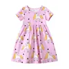 Girl's Dresses Jumping Meters New Arrival Dots Animals Embroidery Princess Girls Party Dresses Summer Short Sleeve Kids Frocks Baby Clothes