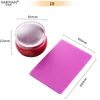 Nail Art Kits Templates Tools For Plate Silicone Jelly Clear Transparent Stamper Stamping Scraper With Cap Manicure