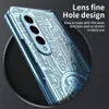 Hinge Mechanichal Legend Plating Handyhülle für Samsung Galaxy Z Fold 5 4 3 2 Fold3 Klappbare bruchsichere Glasschale Capa Funda