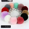 Fuzzy Fur Ball Pendants For Party Christmas Gifts Keychain Car Bag DIY Cute Key Rings RRA1031