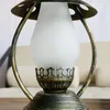 Bordslampor Nordiskt frostat glasskugga Retro KEROSTEN LAMP BRONZE Färg Metall Bas Bedrummet Bedside Vintage Desk Study Room Reading