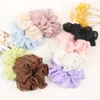 Donne coreane Extra Large Elegante Chiffon Elastici Fascia per capelli Tinta unita Scrunchies Cravatte per capelli Lady Ponytail Hold Accessori per capelli