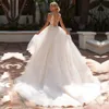 Кружевое пляжное платье с мячом Свадебные платья с длинными рукавами из тюля сказочные платья невесты плюс размер
