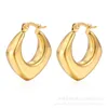 Boucles d'Oreilles Créoles Goutte Classique Creux Carré Ovale Cercle BijouxAcier Inoxydable Plaqué Or 18K Pour Femme