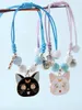 12Pcs Fashion Lovely Cartoon Rabbit Flower Bracelet For Students Children's Best Friends Jewelry Gifts