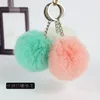 Fuzzy Fur Ball Pendants For Party Christmas Gifts Keychain Car Bag DIY Cute Key Rings RRA1031