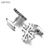 Cuff Links High Polishing Stainless Steel Cufflinks For Mens Wedding Groom Lepton Brand High quality Business Party Cufflinks 230320