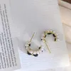 Charm Unique Design Black Velvet Pearl Earrings for Women Personlighet Luxury Temperament Party Sweet Accessories Earring Girls Gift G230320