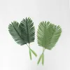 Decorative Flowers Artificial Fake Plastic Coconut Tree Leaves Green Plant Palm Leaf For Flower Arrangement Flore Wedding Decoration