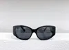 0258s Schwarz Grau Oval Sonnenbrille für Frauen Cat Eye Form Große Sonnenbrille Designer Sonnenbrille Shades Occhiali da sole Brille UV400 Brillen mit Box
