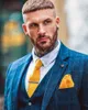 Mäns kostymer Blue Mens Blazer Luxury Designer Winter Set for Men 3 Piece Tuxedo Modern Slim Fit Tailcoat Fancy Clothing