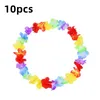 Decoratieve bloemen kransen 10 stks Hawaiiaanse bloem slinger ketting zwembad feestje fancy jurk Hawaii Beach Fun Event Decoration kransdecor