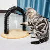 Cat Toys Arch Type Door Massage Toy Pet Brush Groomer Massager Scratching Pad For Hair Comb med rund bas