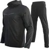 Chándales para hombre Pareja Jogging Sudaderas con capucha Pantalones de chándal Conjunto de dos piezas Hombres Chándal Tops Joggers Pantalones Ropa deportiva masculina Traje de sudor 230321