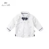 Kids Shirts DBX16353 dave bella spring fashion baby boys removable bow cartoon shirts infant toddler tops children high quality clothes 230321