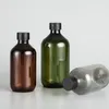 Lagerflaschen 300 ml 500 ml 12 teile/los Grau/Braun/Grün Leere Kosmetikflasche mit schwarzen Kunststoff-Schraubverschlüssen Tonerbehälter Öl
