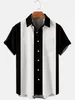 Camisas casuais masculinas Camisas listradas para homens Button Up Camisetas Blusa de manga curta Camisa masculina de boliche masculino