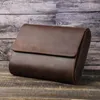 Titta på lådor Luxury Leather Box Case 6 Slots Vintage Crazy Horse Skin Handmade Creative Outdoor Travel Storage