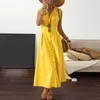 Abiti casual Summer Long Cotton Linen Buttons Downs Shirt Dress Simple Loose Turn-down Neck Temperament Sleeveless Women