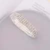 Braccialetto con strass pieno Bracciale intarsiato Mutilayers Alta personalità scintillante elastica Regalo di gioielli di moda per le donne XIN