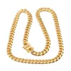 Cuba Chains 18K Gold Wasserhahnschnalle Edelstahl Titanstahl Dichte 8mm/10mm/12mm/14mm/16mm Miami Cuban Link Chains Edelstahl Herren Goldketten