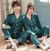 Men's Sleepwear Luxury Pajama suit Satin Silk Pajamas Sets Couple Sleepwear Family Pijama Lover Night Suit Men Women Casual Home Clothing 230320
