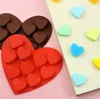 Силиконовая торт плесень 10 решетки в форме сердца в форме шоколадной плесени DIY SN4349