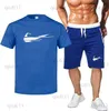 Herren Trainingsanzüge Designer T-Shirt Polos Sommer Baumwolle Hip-Hop Set Herren Kurzarm T-Shirt und Shorts Modemarke Grafiken Hochwertiger Trainingsanzug Herren T230321