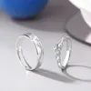 Cluster Rings Real 925 Серебряные серебряные ювелирные изделия Метеорная циркон душ открытая пара кольцо кольца оригинальный дизайн романтические любовники 'Валентин