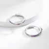 Charm Allnoel Hoop oorbellen 925 Sterling zilveren vrouwen kleurrijke zirkoon regenboog kristal grote cirkel pendientes geschenken fijne sieraden 230320