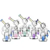 Bongos de vidro de 11 polegadas Recycler Bongo exclusivo verde lateral roxo cachimbo de água tubos de água chuveiro percolator pecolator dab plataformas de 14 mm com tigela