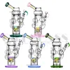 11 inches Recycler Hookah dab rig Delicate Perclator Glass Water Bong with quartz nail recycler pipe Oil Rigs Smoking Pipes with smoking accessories