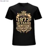 WANGCAI01 T-shirty mężczyzn 100% bawełny wykonane w 1973 roku 50 lat bycia niesamowitym 50. urodzin nowatorski koszulka TEE TEE Streetwear Women HARAJUKU 0321H23