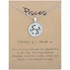 Mode 3D Douze Constellations Pendentif Femme Collier En Or Designer Bijoux Alliage Rond Argent Le Zodiaque Amérique Du Sud Femmes Hommes Colliers Ras Du Cou avec Carte