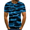 T-shirts pour hommes T-shirt 3D motif irrégulier imprimé à manches courtes été décontracté col rond forme amusante vêtements de rue