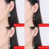 Ear Cuff 6 CT Full Drop Earrings S925 Sterling Silver Plate PT950 Light Luxury Fine Jewelry Tassel Earring for Women Kutpf 230320