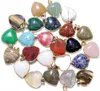 Charms Natural Stone Heart Quartz Crystal turkoises Tiger Eye Lapis Opal Pendants For Diy Jewelry Making Halsband Tillbehör10pcs 230320