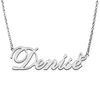 Pendant Necklaces Love Heart Denise Name Necklace For Women Stainless Steel Gold & Silver Nameplate Femme Mother Child Girls GiftPen