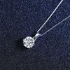 Solitaire 1CT D Color Moissanite Diamond Necklace 100% 925 Sterling Silver Party Wedding Pendants Halsband för kvinnliga smycken