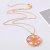 S3530 Retro transparent harts naturliga torkade blommor hänge halsband diy droppande lim eviga blomma choker halsband