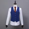 Abiti da uomo 2023 blu primaverile abito a 3 pezzi in 3 pezzi UK Man Doppio petrolio a doppio petto Custuize Blazer Blazer come regalo