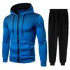 Mens Tracksuits Men Gradient Zip Cardigan Suit Spring Autumn Hoodie Jogging Trousers Fitness Casual Clothing Sportwear Set Plus Size 230321