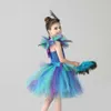 Kız Elbiseleri Tavuskuşu Kızlar Tutu Elbise Peacock Feather Cosplay Karnaval Fantezi Elbise Çocuk Cadılar Bayramı Partisi Purim Gel Toddler Goods W0314