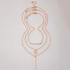 INS ENS TRENDY ROD Pendant Neckalce for Women Charms Pearl Stone Multilayer Geometry Alloy Metal Jewelry Jewer