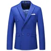 Costumes pour hommes Blazers mode hommes décontracté Boutique affaires couleur unie Double boutonnage costume veste Blazers manteau 230320