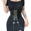 Women's Shapers Women's Corset Binders And Waist Trainer Tie-up Tight Vest For Body Shaping/ Bodybuilding Shapewear Women